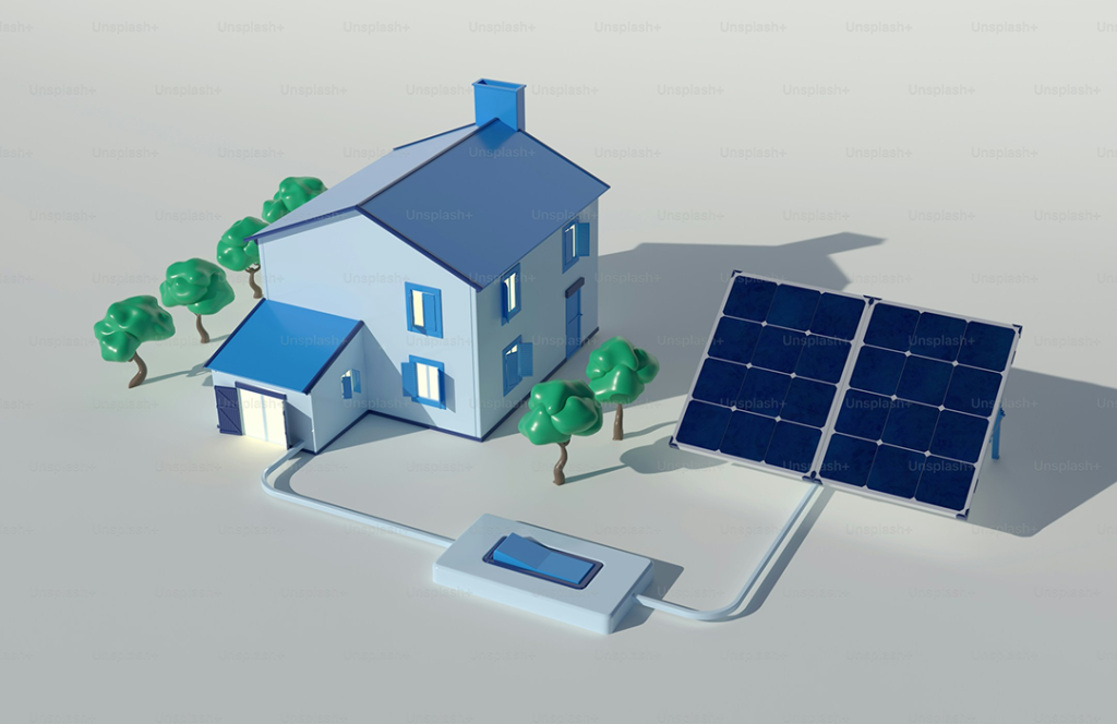Bidirectional home energy illustration