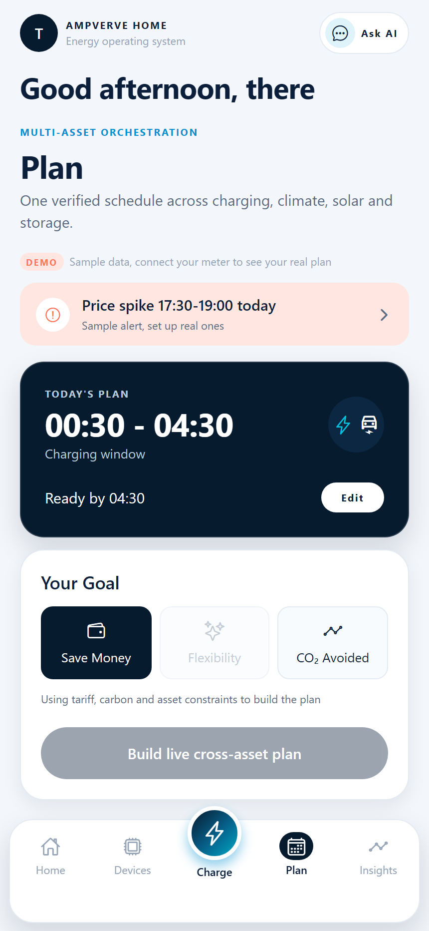 AmpVerve app, smart plan